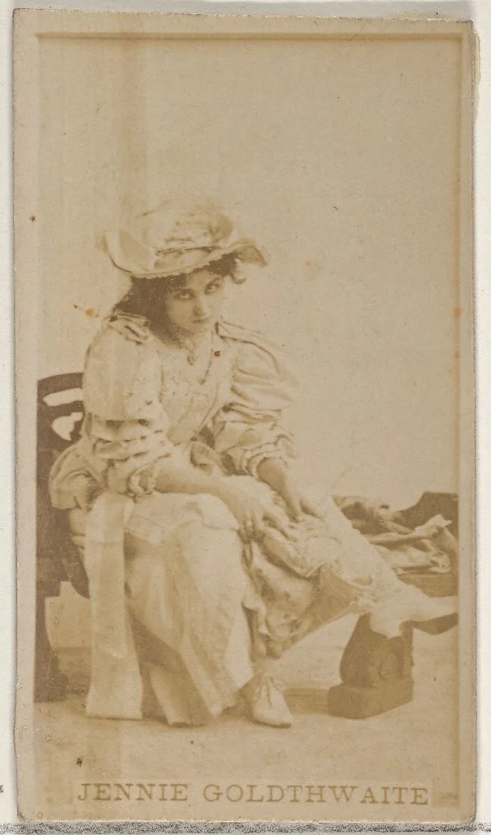 Jennie Goldthwaite, from the Actors and Actresses series (N45, Type 8) for Virginia Brights Cigarettes — Allen & Ginter