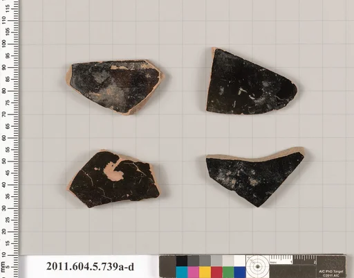 Terracotta fragments of kylikes (drinking cups)