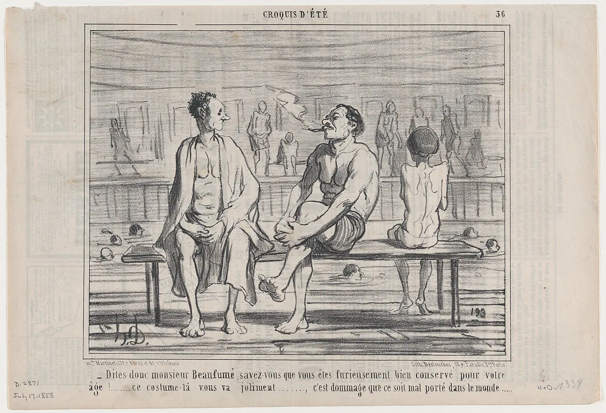 Dites donc monsieur Beaufumé..., from Croquis d'Été, published in Le Charivari, July 17, 1858 — Aaron Martinet|Honoré Daumier|Destouches