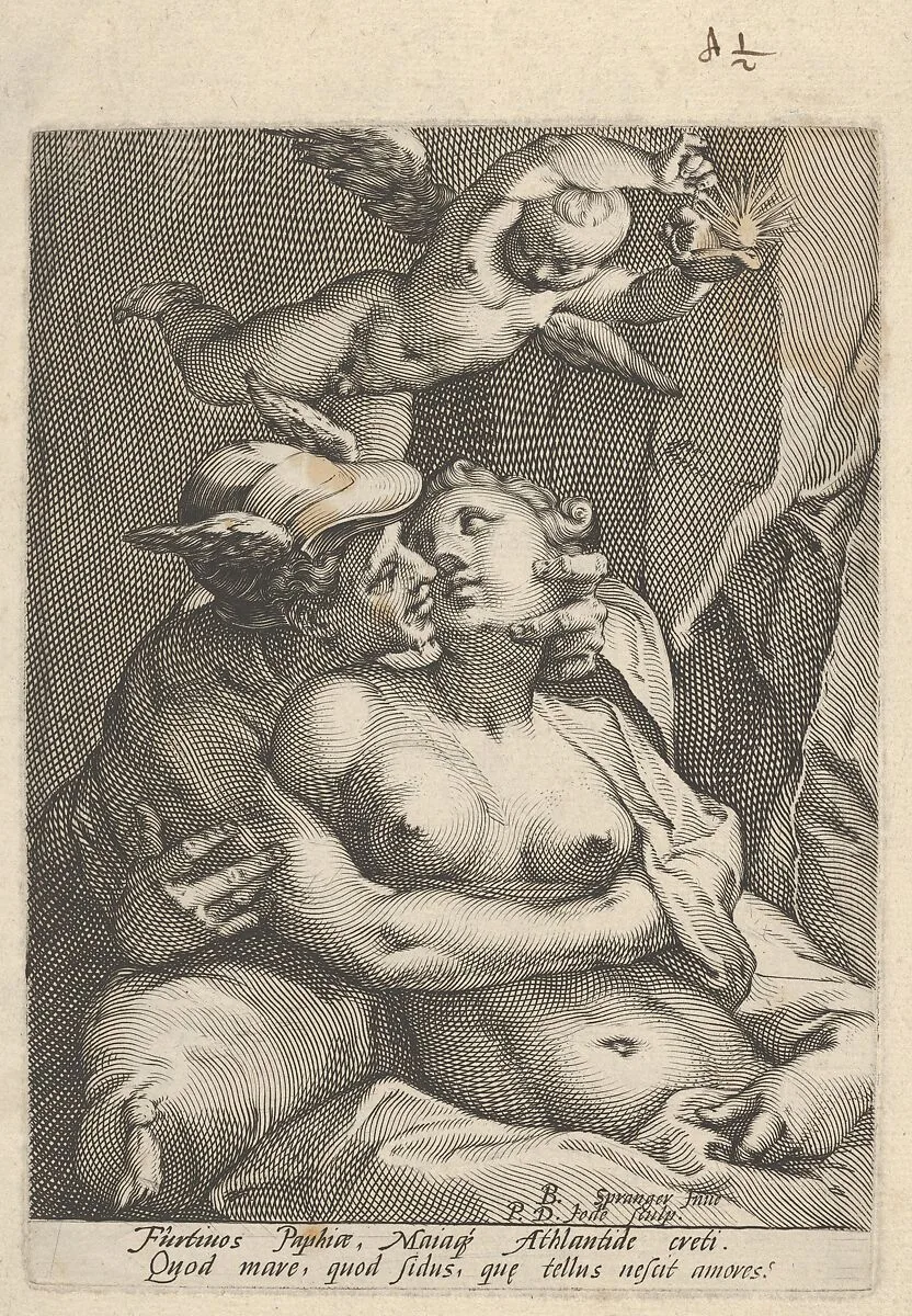 Mercury Embracing Venus — Pieter de Jode I|Bartholomeus Spranger