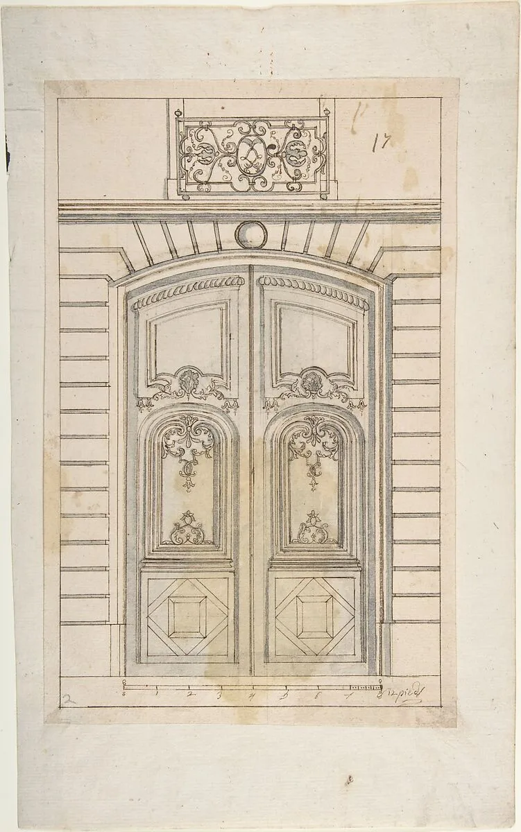 Design for a Doorway to a Rusticated Palace — Anonymous, French, 18th century