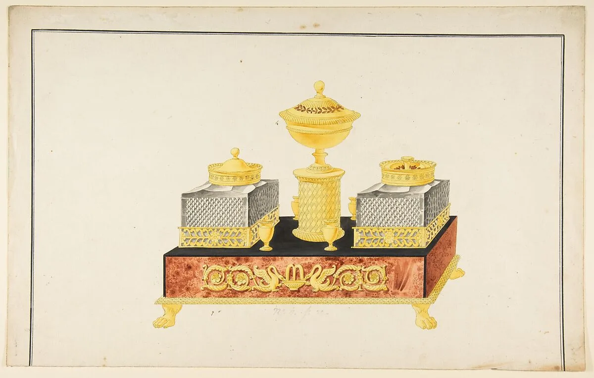 Design for a Pen and Ink Stand — Anonymous, French, 19th century