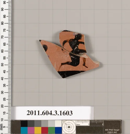 Terracotta fragment of a kylix: Band cup (drinking cup)