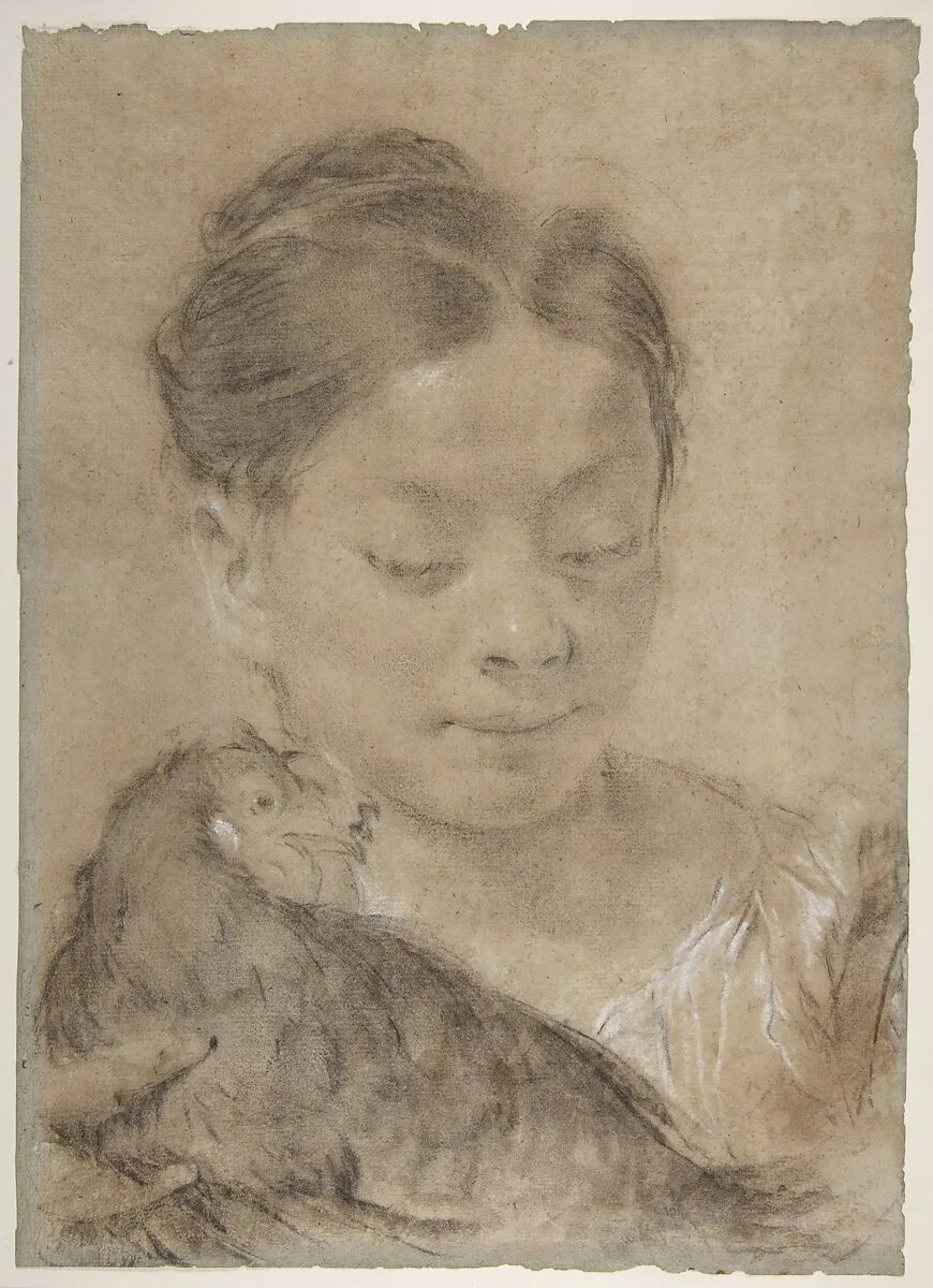Girl with a Hen — Giovanni Battista Piazzetta