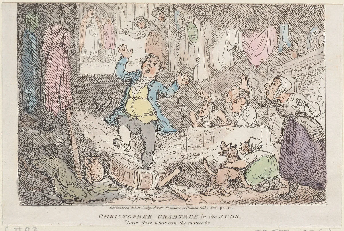 Christopher Crabtree in the Suds: "Dear, dear what can the matter be" — John Britton|Thomas Rowlandson|Longman, Hurst, Rees and Orme