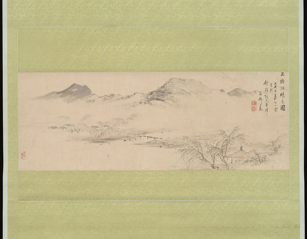三樹坡曉色图|View of the Kamo River from Sanbogi at Dawn — Oda Kaisen