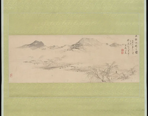 三樹坡曉色图|View of the Kamo River from Sanbogi at Dawn
