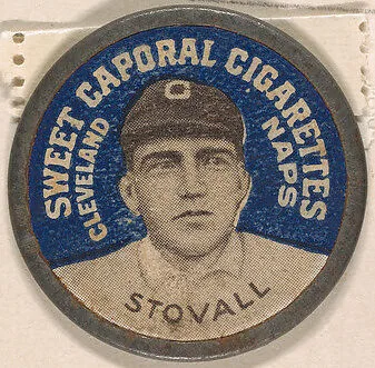 Stovall, Cleveland Naps (blue), from the Domino Discs series (PX7), issued by Kinney Brothers — Kinney Brothers Tobacco Company