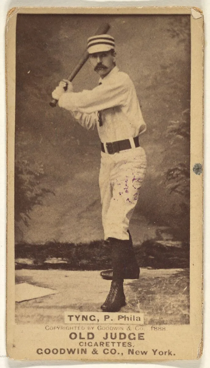 James Alexander "Jim" Tyng, Pitcher, Philadelphia, from the Old Judge series (N172) for Old Judge Cigarettes — Goodwin & Company