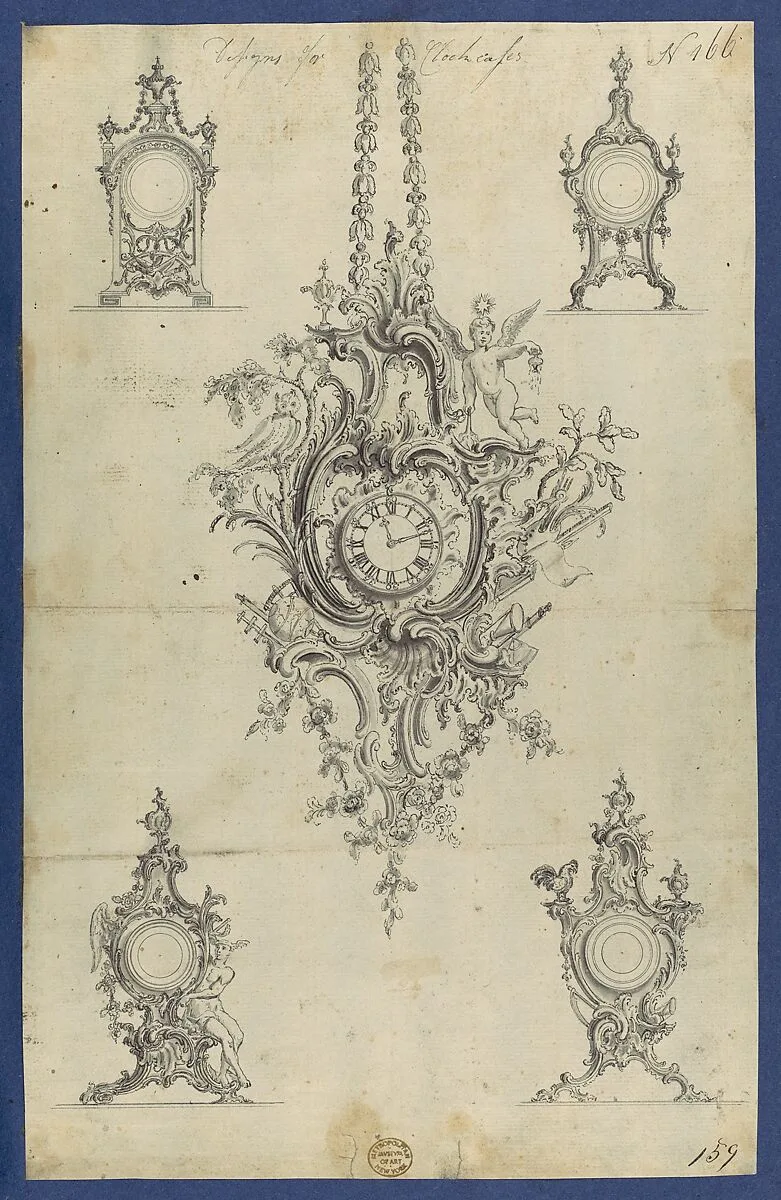 Clock Cases, in Chippendale Drawings, Vol. I — Thomas Chippendale