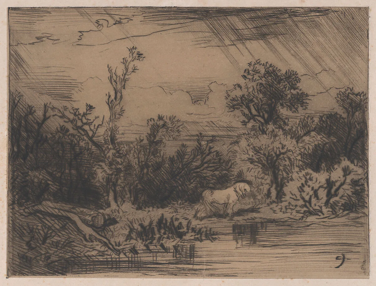 Landscape with Thunderstorm — Charles Jacque