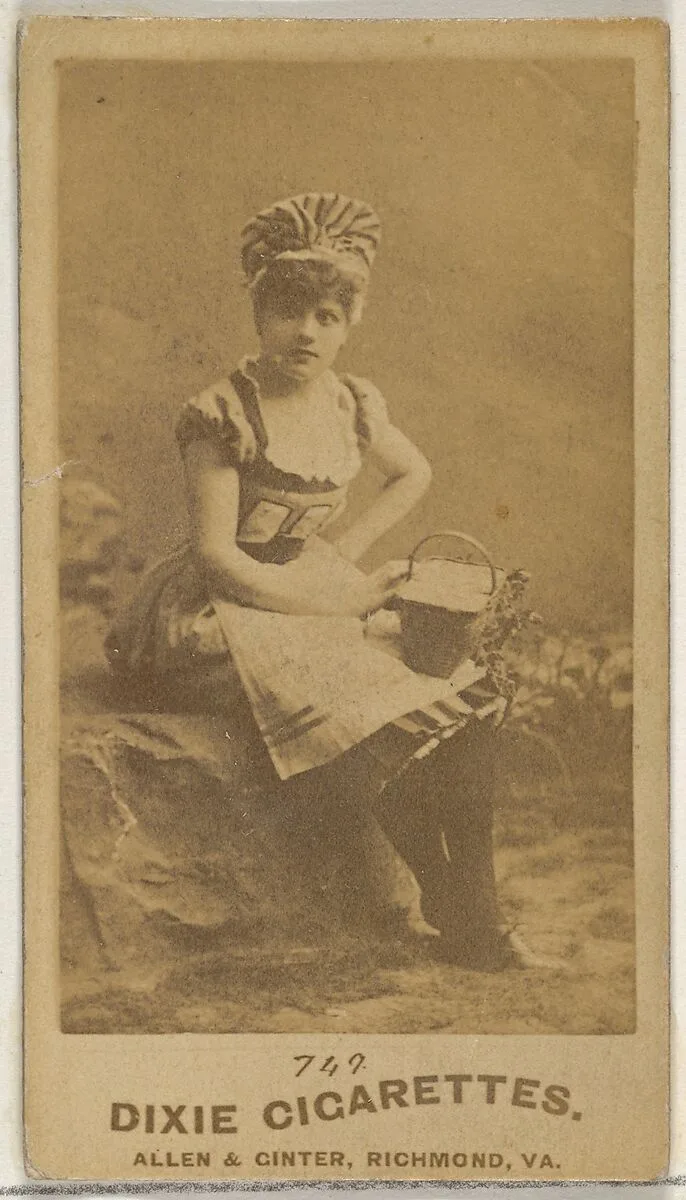 Card 749, from the Actors and Actresses series (N45, Type 7) for Dixie Cigarettes — Allen & Ginter