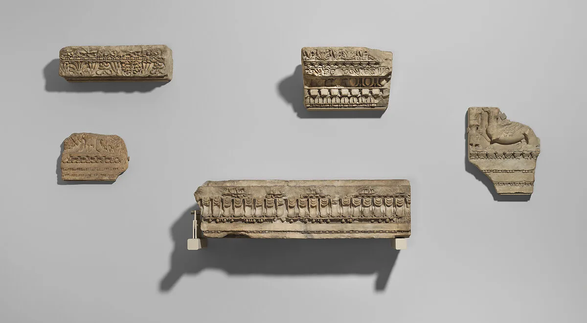 Five marble architectural fragments — Unknown