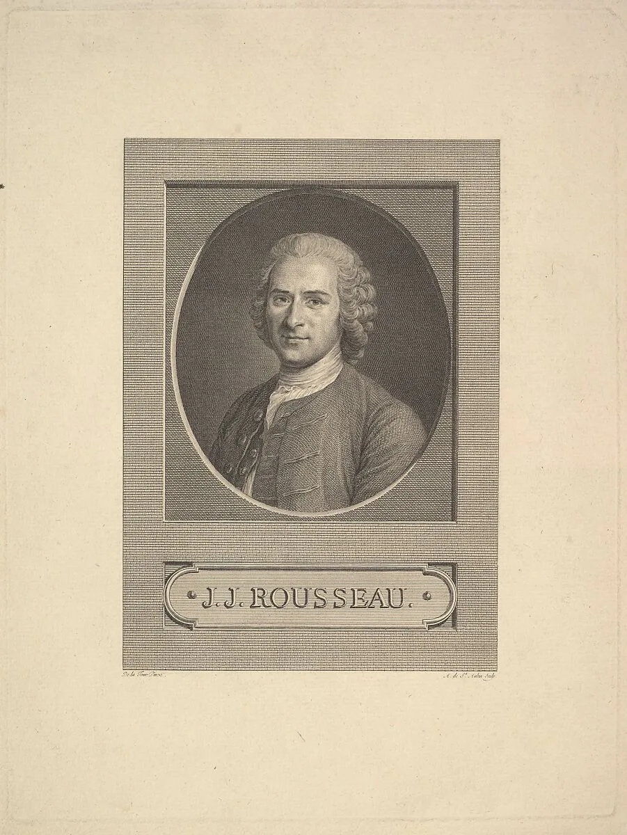 Portrait of Jean-Jacques Rousseau — Augustin de Saint-Aubin|Maurice Quentin de La Tour