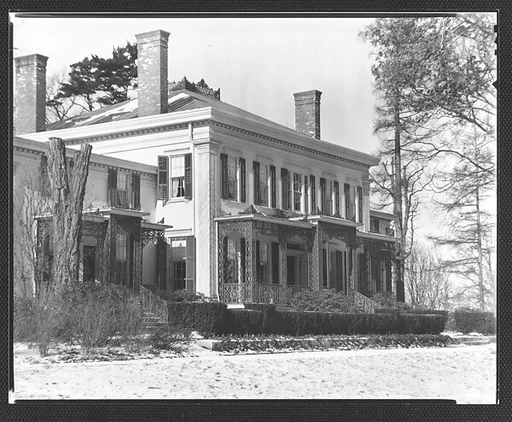 [Greek Revival House With Cast-Iron Porch, Residence of Gifford Cochran, Croton Falls, New York]