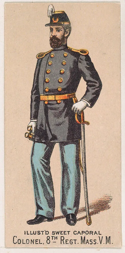 Colonel, 8th Regiment, Massachusetts, V.M., from the Military Series (N224) issued by Kinney Tobacco Company to promote Sweet Caporal Cigarettes — Kinney Brothers Tobacco Company