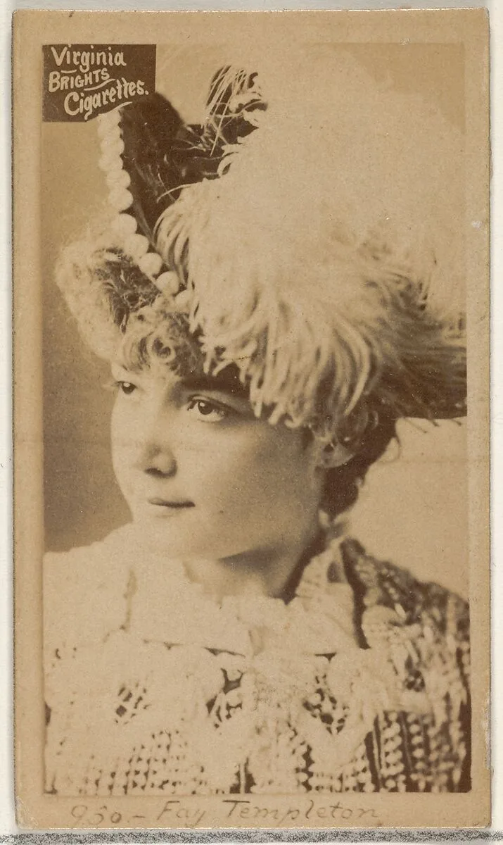Card 930, Fay Templeton, from the Actors and Actresses series (N45, Type 2) for Virginia Brights Cigarettes — Allen & Ginter