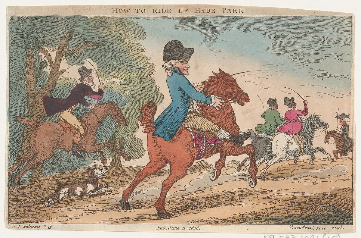 How to Ride Up Hyde Park — Henry William Bunbury|Thomas Rowlandson|Thomas Tegg