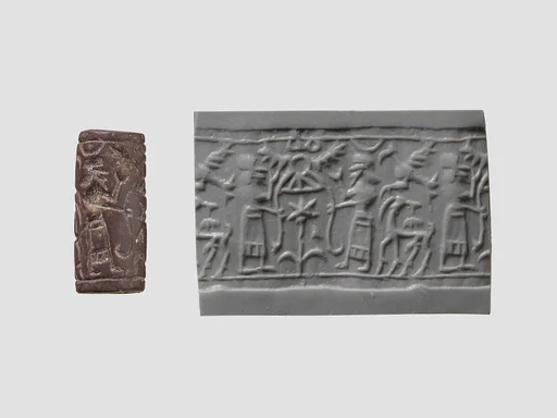 Cylinder seal with cultic scene