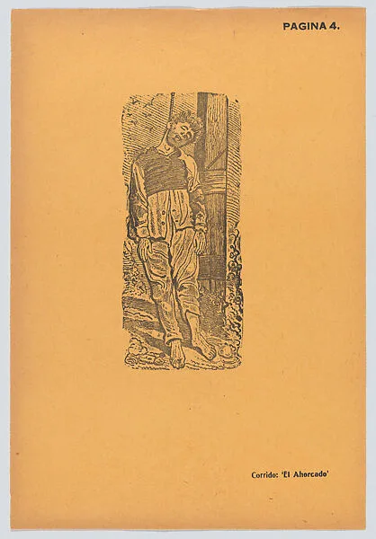 Page 4: a man hung by a rope, from '36 Grabados' (Mexico, 1943) — José Guadalupe Posada|Arsacio Vanegas Arroyo