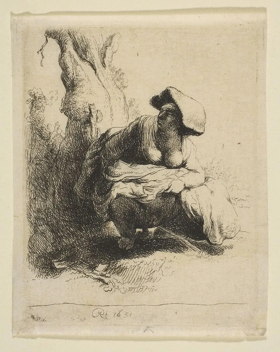 A Woman Making Water — Rembrandt (Rembrandt van Rijn)|baron Dominique Vivant Denon