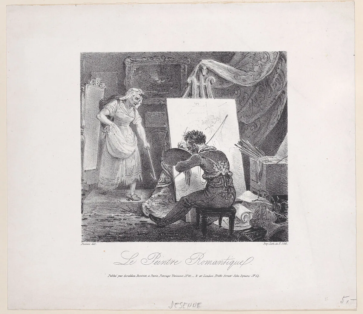 The Romantic Painter (Le Peintre Romantique) — Giraldon Bovinet et Cie|Alexandre Joseph Desenne|F. Noel