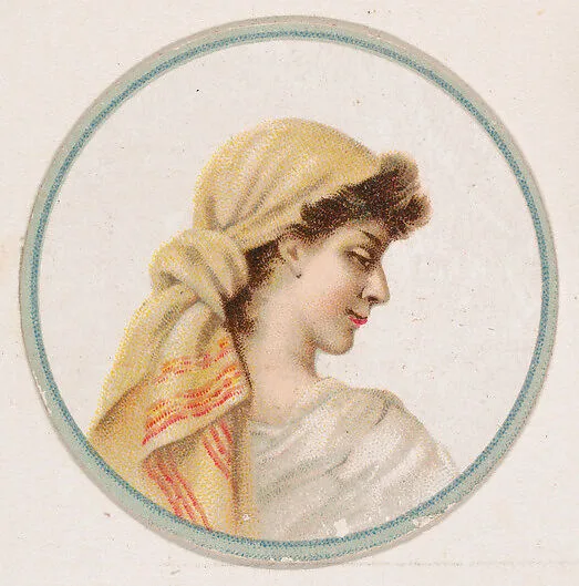 Woman wearing head scarf, from the Novelties series (N228, Type 2) issued by Kinney Bros. — Kinney Brothers Tobacco Company