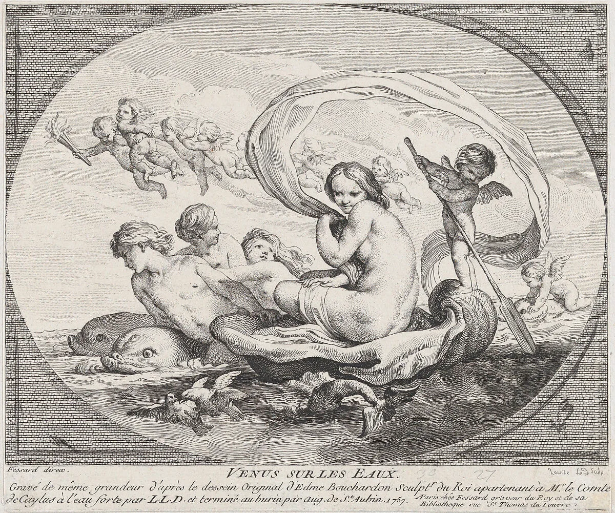 Venus on the Water — Louise de Montigny Le Daulceur|Edme Bouchardon|Augustin de Saint-Aubin|Etienne Fessard