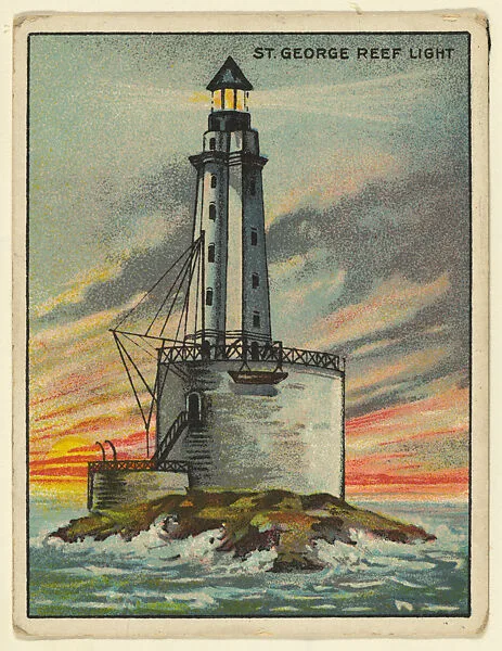 St. George Reef Light, from the "Lighthouse Series" (T77), issued with Hassan Cigarettes by the American Tobacco Company — American Tobacco Company