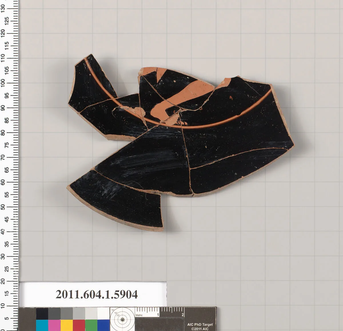 Terracotta fragment of a kylix (drinking cup) — Epiktetos