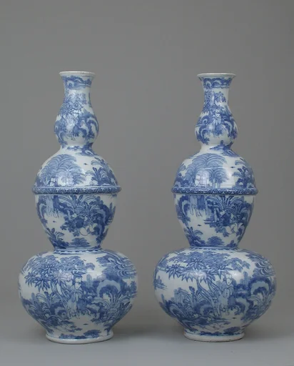 Pair of "triple-gourd" vases