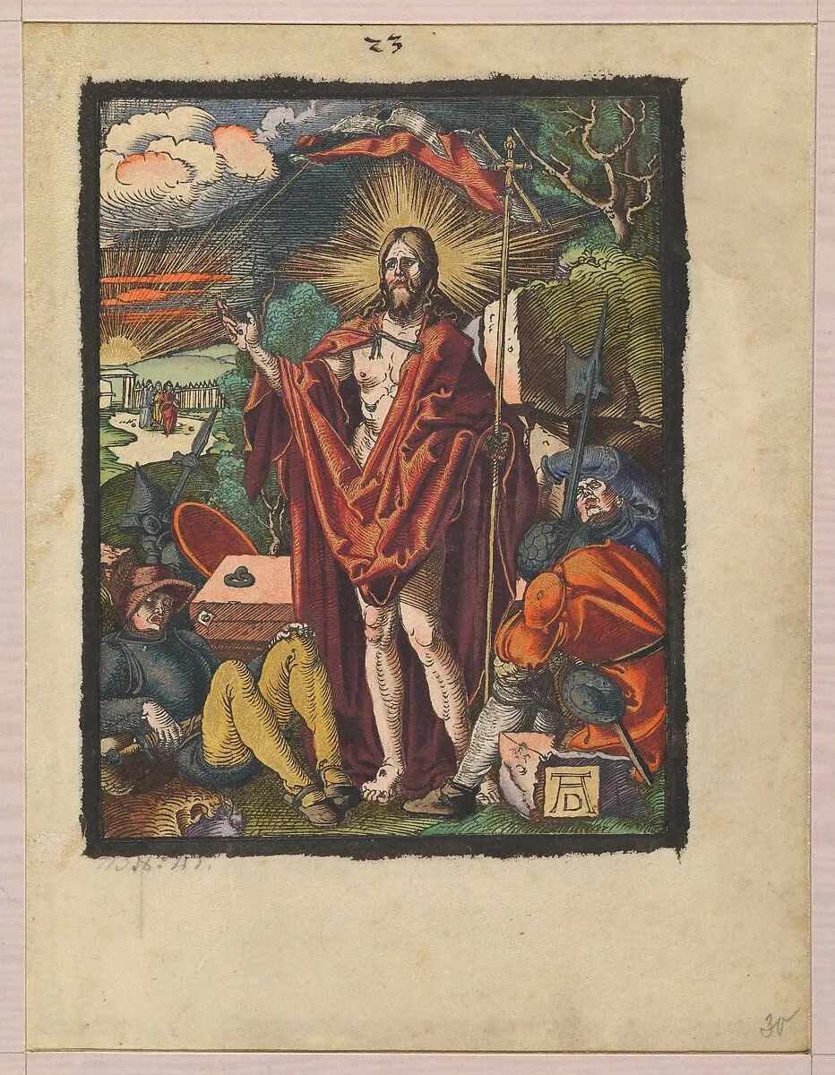 Resurrection, from "The Small Woodcut Passion" — Albrecht Dürer
