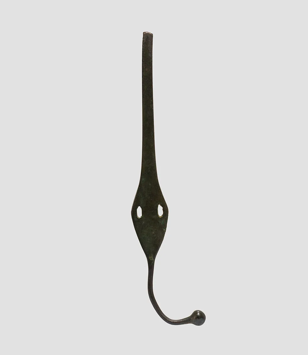 Spearhead with bent tang and slotted blade — Unknown