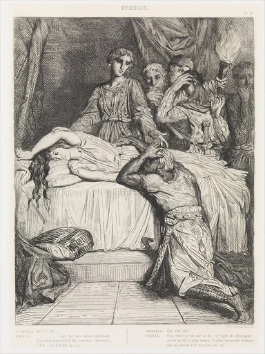 "Oh! Oh! Oh!": plate 14 from Othello (Act 5, Scene 2)