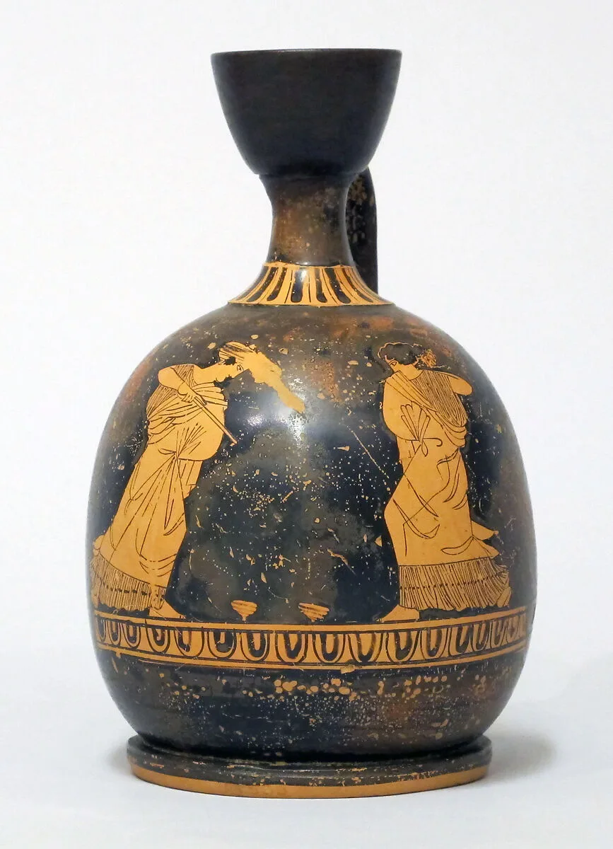 Terracotta squat lekythos (oil flask) — Unknown