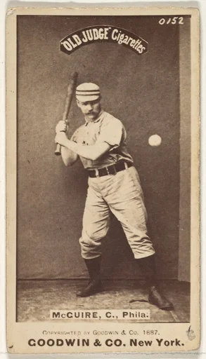 James Thomas "Deacon" McGuire, Catcher, Philadelphia, from the Old Judge series (N172) for Old Judge Cigarettes