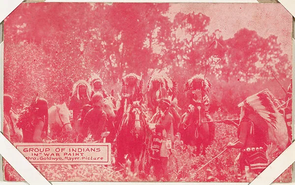 Group of Indians in "War Paint" from Western Stars or Scenes Exhibit Cards series (W412) — Unknown