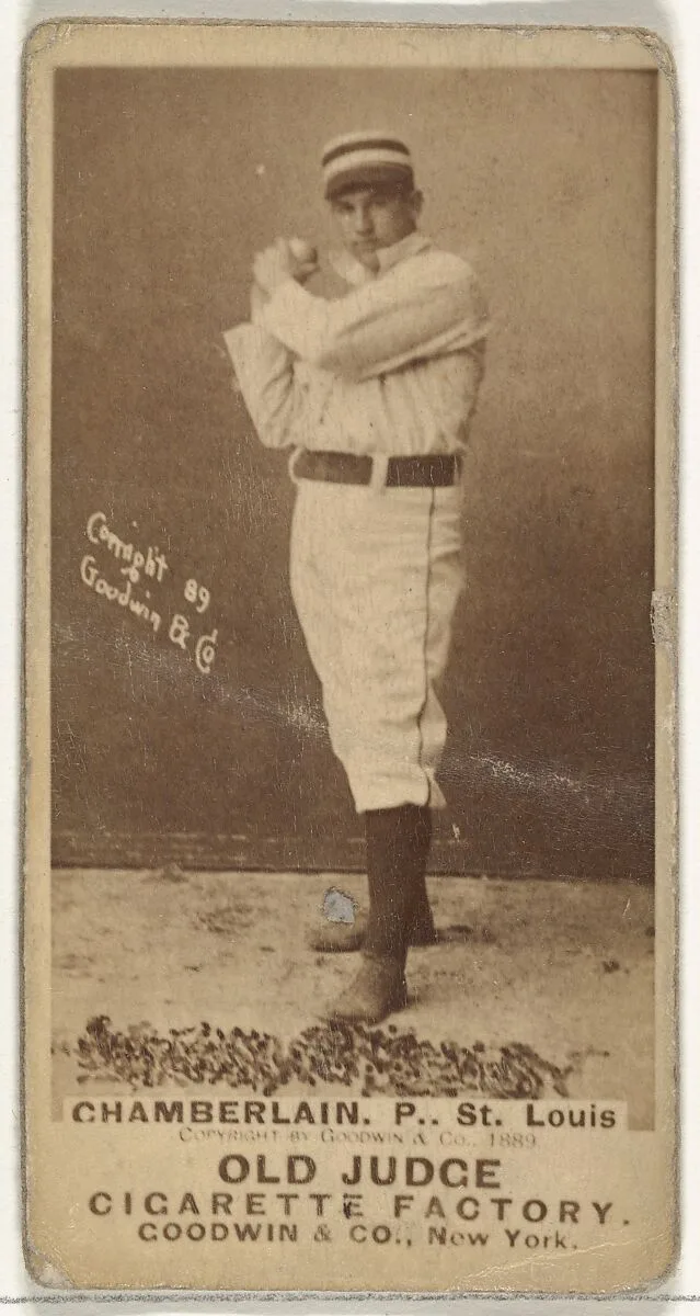 Elton P. "Ice Box" Chamberlain, Pitcher, St. Louis Browns, from the Old Judge series (N172) for Old Judge Cigarettes — Goodwin & Company