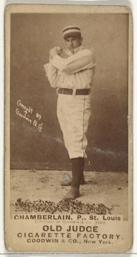 Elton P. "Ice Box" Chamberlain, Pitcher, St. Louis Browns, from the Old Judge series (N172) for Old Judge Cigarettes