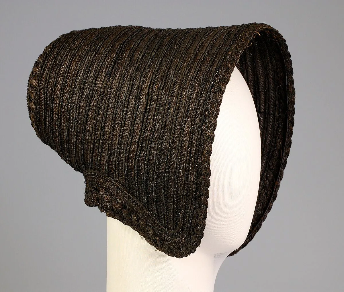 Mourning poke bonnet — Unknown