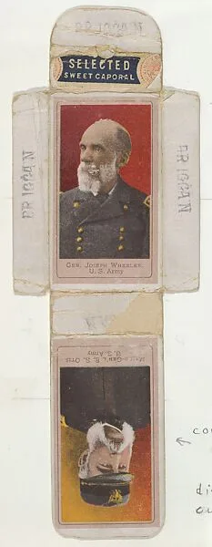 Packaging for Heroes of the Spanish War series (T175), Major-General E. S. Otis and General Joseph Wheeler — Kinney Brothers Tobacco Company|American Tobacco Company