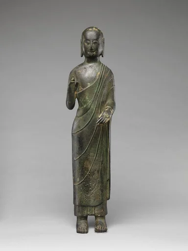 隋 青銅脇侍立像|Monk