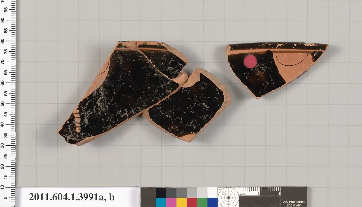 Terracotta fragments of a kylix (drinking cup) — Unknown