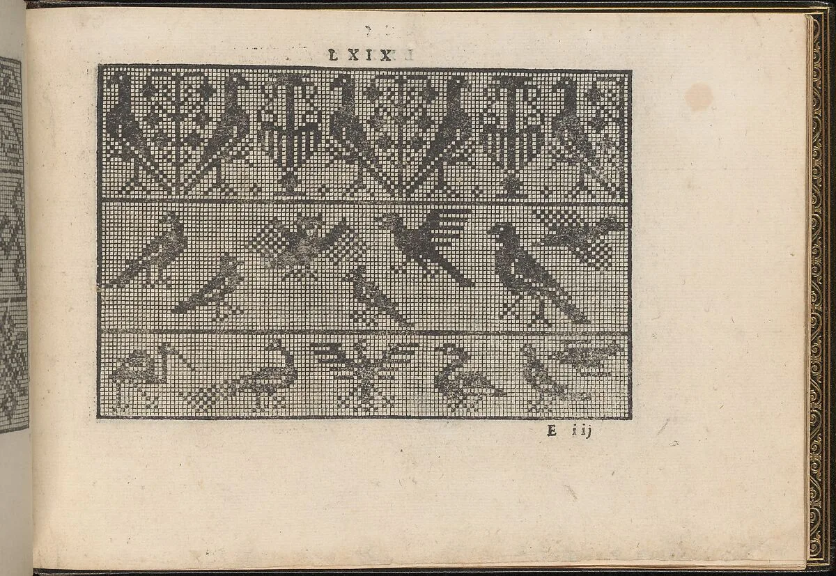 La Vera Perfettione del Disegno di varie sorti di recami, page 35 (recto) — Giovanni Ostaus|Giuseppe Salviati (Giuseppe Porta, called Il Salviati)