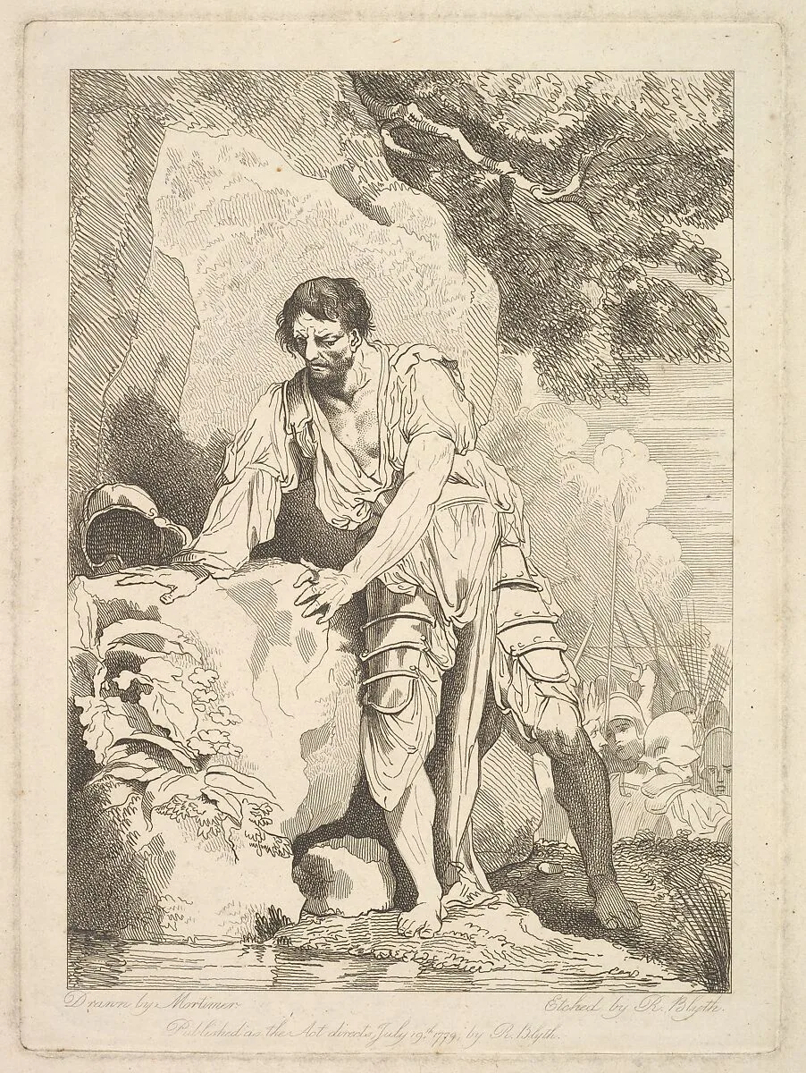 Retiring Wounded from Battle — John Hamilton Mortimer|Robert Blyth