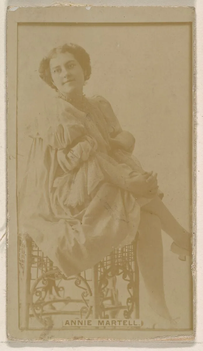 Annie Martell, from the Actresses series (N245) issued by Kinney Brothers to promote Sweet Caporal Cigarettes — Kinney Brothers Tobacco Company