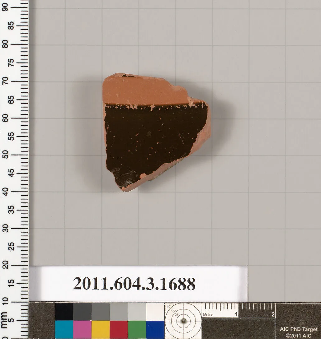 Terracotta fragment of a kylix: Band or lip cup (drinking cup) — Unknown