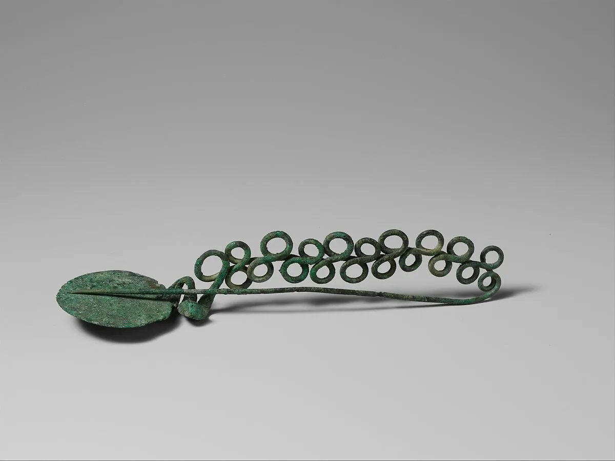 Bronze disc-type fibula (safety pin) — Unknown