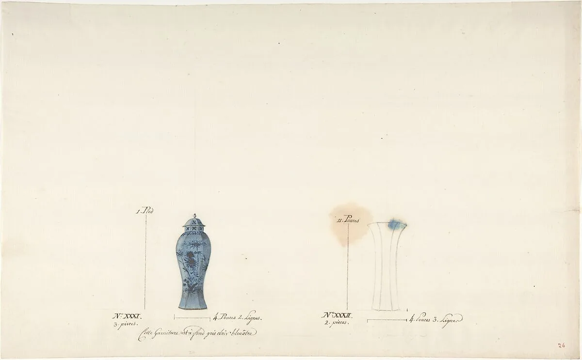 Design for Two Vases — Anonymous, French, 18th century