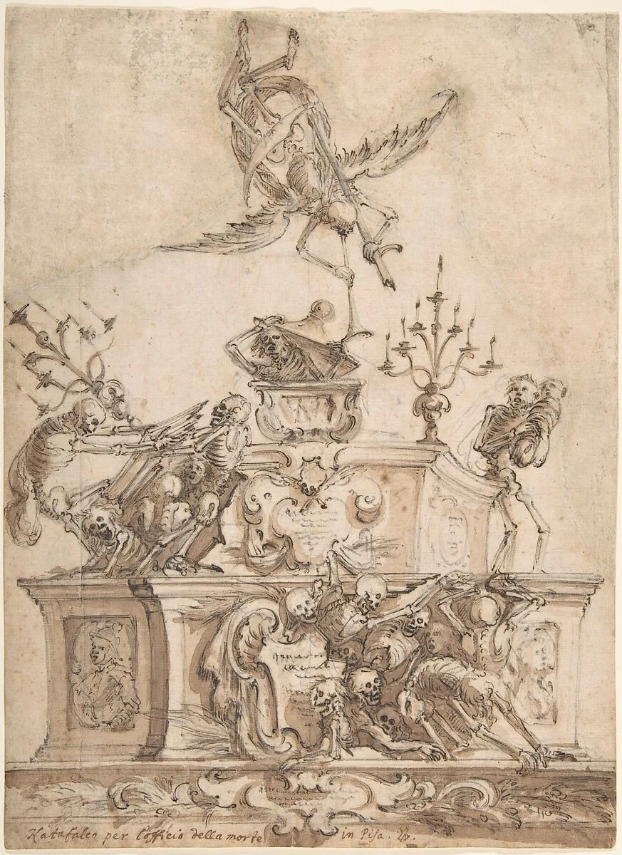 Catafalque for funeral in Pisa — Giovanni Larciani ("Master of the Kress Landscapes")